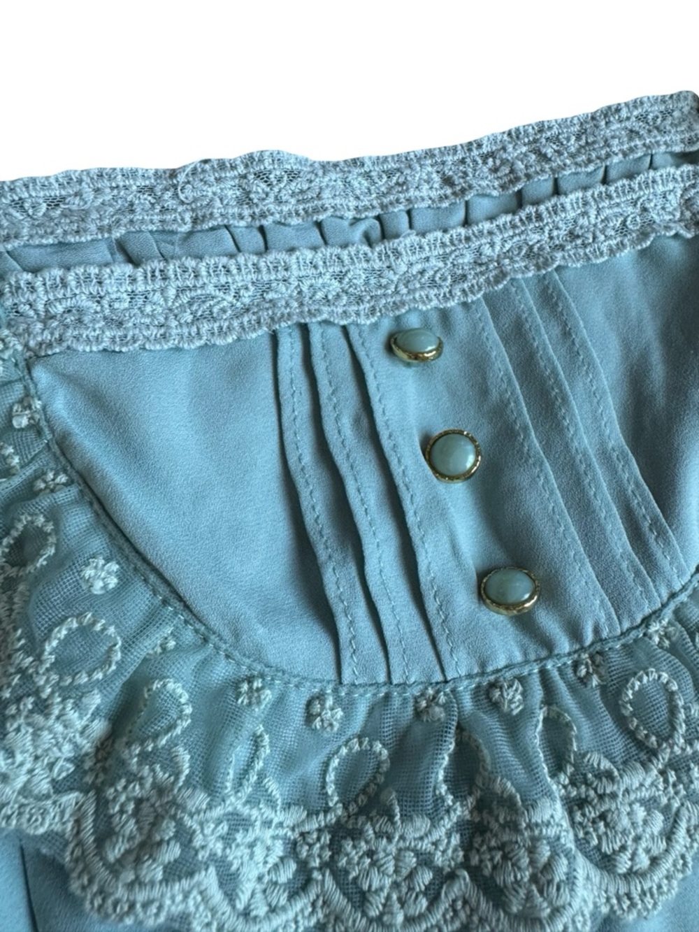 Axes Femme Women’s VTG Sage Green lace cottage core dress size Medium Japan - Picture 3 of 11